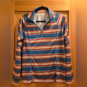 Ariat TEK Serape Striped Quarter-Zip Top. Women's Size L
